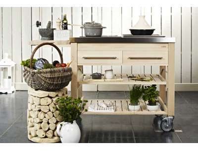 Kitchenette en Bois Massif et Acier Beechboy 100x6