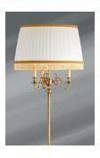 Lampadaire laiton patiné abat jour plissé style ho