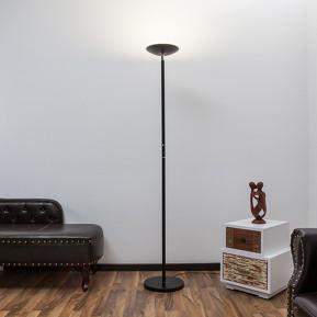 Lampadaire à éclairage indirect LED Malea noir - L
