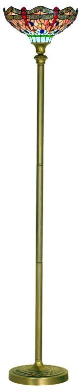 Lampadaire Dragon Fly, en laiton antique et verre