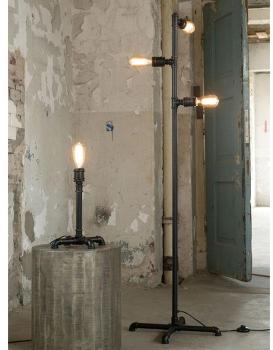 Lampadaire industriel en métal noir 3 lampes FLAM