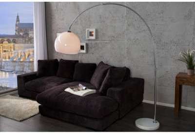 Lampadaire arc design blanc Rafael 205 cm Lampadaire arc design blanc