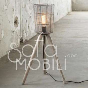 Petit lampadaire design en bois massif FRIDA