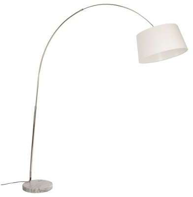 Lampadaire abat-jour tissu - Hauteur 210 cm - Blan