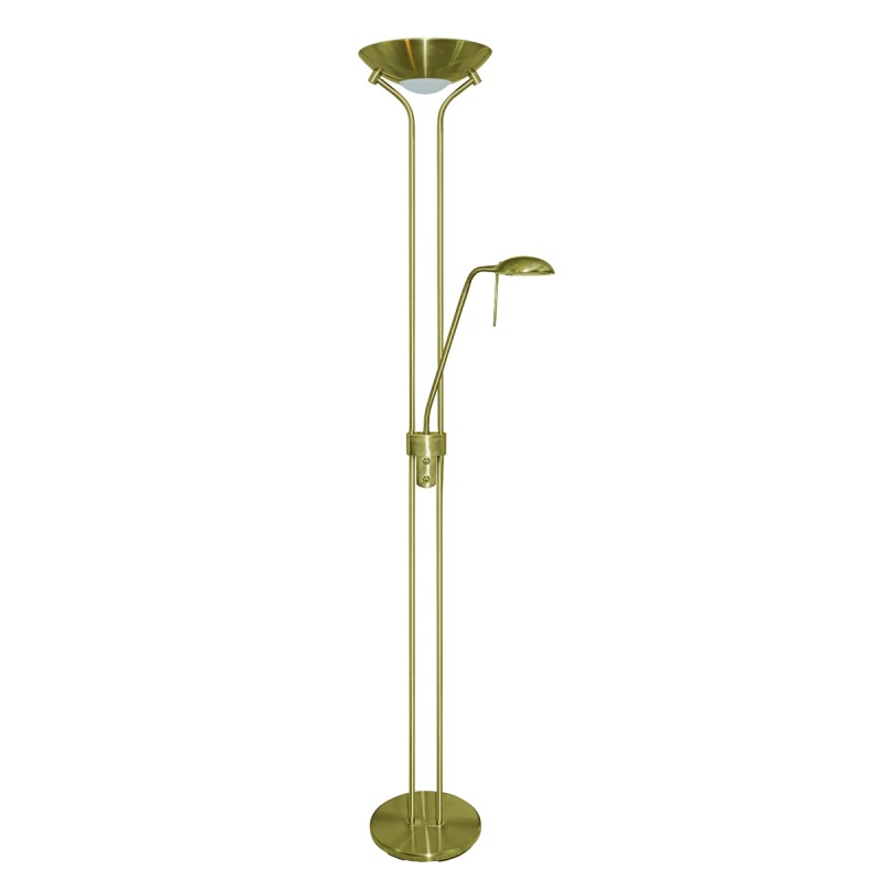 Lampadaire Mother & Child, en laiton satiné et ver
