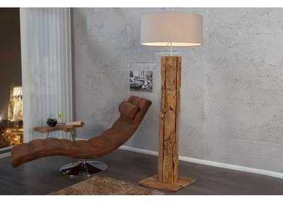 Lampadaire de 160cm en bois flotté brute et lin sa