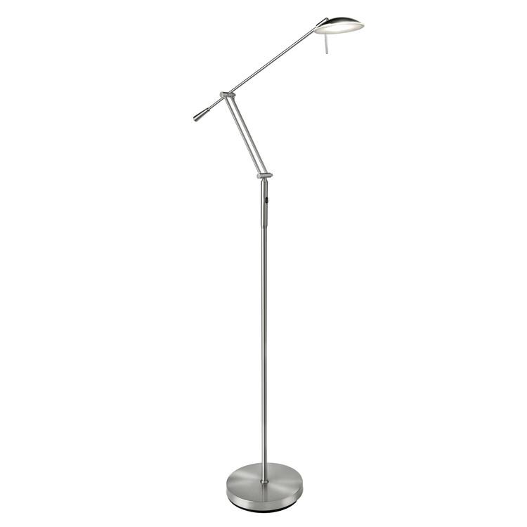 Lampadaire liseuse LED articulé en métal chromé ha