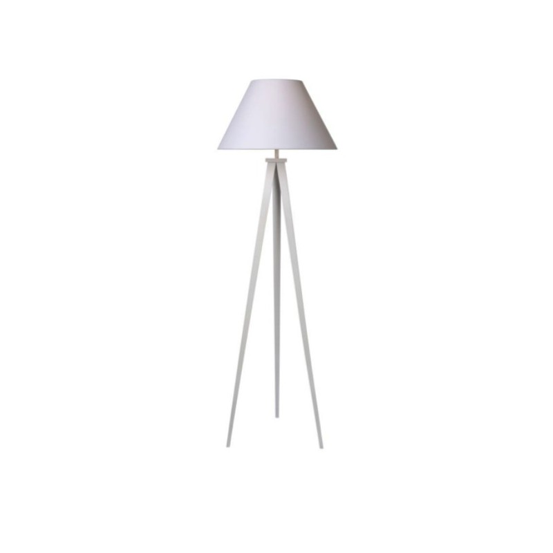Lampadaire abat-jour blanc Jolli trépied effet boi
