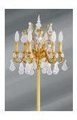 Lampadaire bronze doré et cristal de bohème Louis