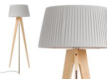 Miller, lampadaire, bois naturel et bleu marine