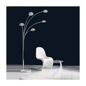Lampadaire 5 Branches chrome design en métal chrom