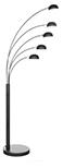 Lampadaire 5 Branches noir design en métal noir La