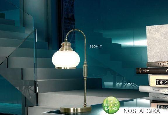 Lampe de table Globo NOSTALGIKA Laiton, Blanc, Or,