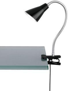 Lampe de bureau noire led à pince