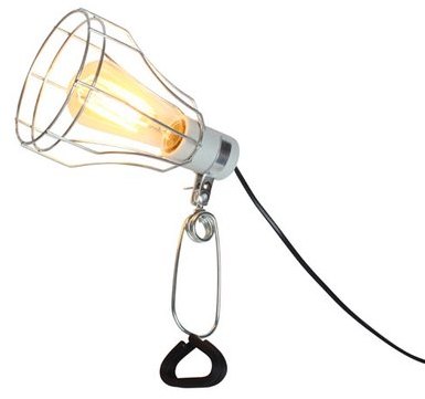 Lampe spot à pince en métal filaire et culot en cé