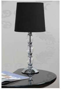 Lampe de chevet en verre avec un abat-jour noir