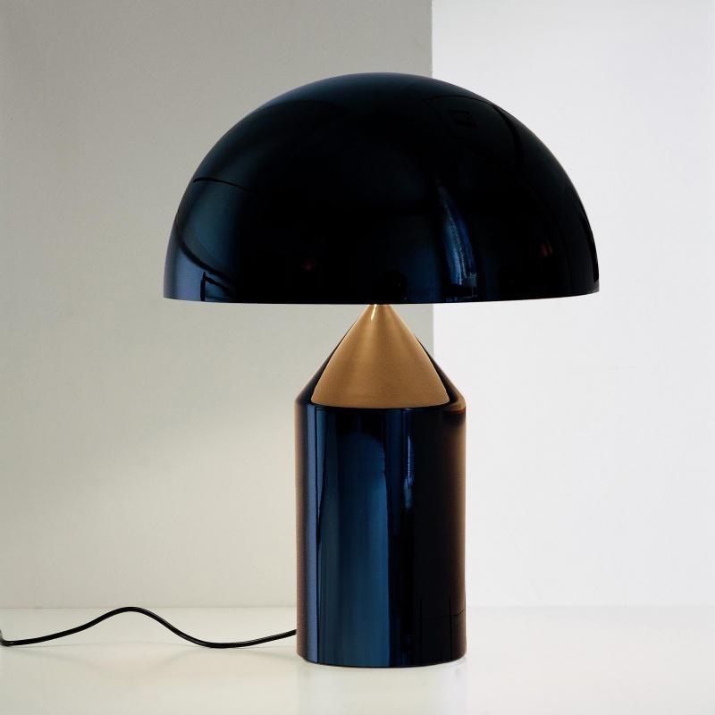 Atollo 238 - Lampe de table Ø25cm - noir/brillant/