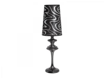 Lampe pour chevet chrome de 50 cm TORO abat jour tussu Lampe pour chevet chrome de