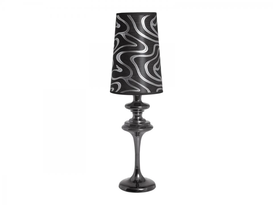 Lampe pour chevet chrome de 50 cm TORO abat jour tussu Lampe pour chevet chrome de