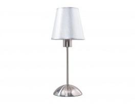 Lampe de chevet abat jour blanc et pied chrome TORA Lampe de chevet abat jour