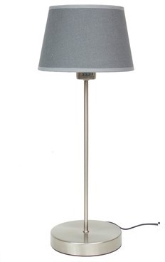 Lampe de Chevet en Aluminium Brossé et Abat-Jour e