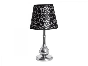 Lampe à chevet TORO chrome noir pied arrondi métal Lampe à chevet TORO chrome