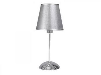 Lampe de chevet TORA métal et tissu chrome argent