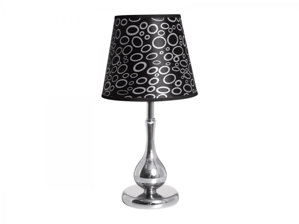 Lampe à chevet TORO chrome noir pied arrondi métal Lampe à chevet TORO chrome