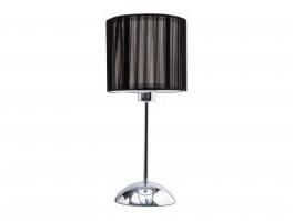 Lampe de chevet abat jour tissu noir et pied chromé Lampe de chevet abat jour