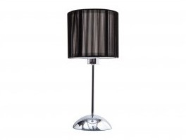 Lampe de chevet abat jour tissu noir et pied chrom