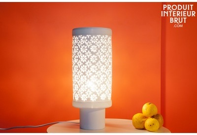 Lampe vintage en porcelaine Flowers