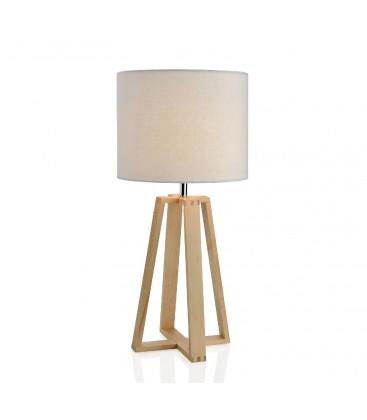 Lampe à Poser Triangulaire en Bois et Abat-jour Be