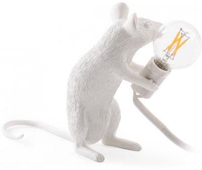Lampe de table souris - Résine Blanc