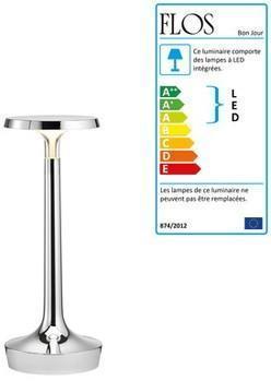 Flos - Lampe de table Bon jour Unplugged, chromé