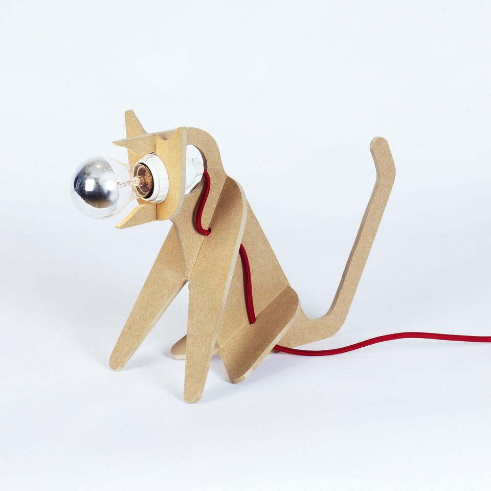 GET OUT - Lampe à poser Chat Naturel H35cm