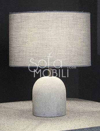 Lampe à poser en béton avec abat-jour en tissu gri