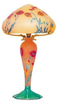 Lampe en pâte de verre Coquelicots