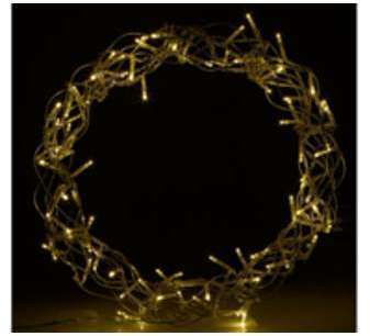 Couronne lumineuse décorative 30 cm avec 90 LED blanc Couronne lumineuse décorative