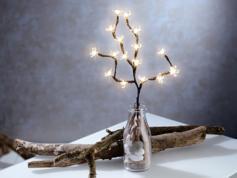 Branche à 16 LED alimentée par piles - Fleurs de cerisier Branche à 16 LED alimentée