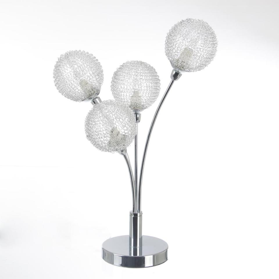 Lampe à poser design métal 4 boules en verre (H.46