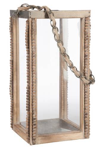 Lanterne en bois et perles