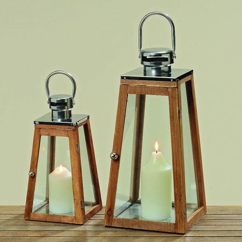 2x Lanterne en bois et métal assorties Halifax