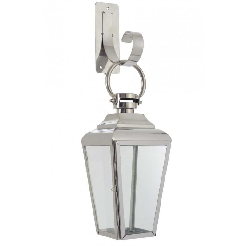 Set 2 Lanternes murales en Inox et verre 16X16X40Cm Set 2 Lanternes murales en