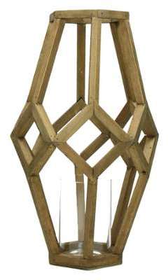 Pomax - Photophore Cubist bois - 27x24x47 cm Pomax - Photophore Cubist