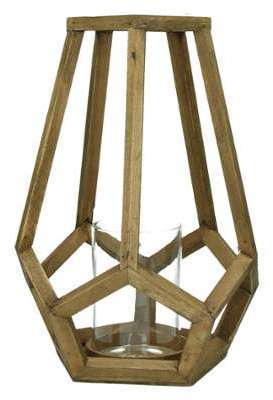 Pomax - Photophore Simplist doré - 27x27x38 cm Pomax - Photophore Simplist