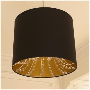 Lustre Abat-jour avec guirlandes de cristaux -Création Lustre Abat-jour avec guirlandes