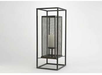 Lanterne bougie moderne en métal noir Edgard h73cm Lanterne bougie moderne en
