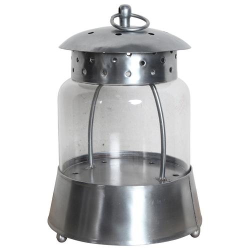 Lanterne en métal zinc Etic (D.15xH.21cm)