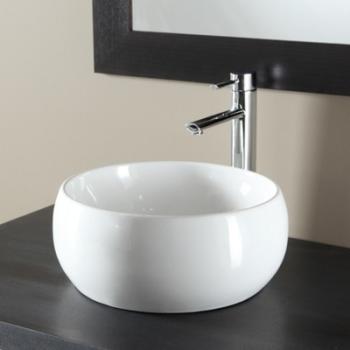 SOLDES Vasque à poser en bol et porcelaine blanche
