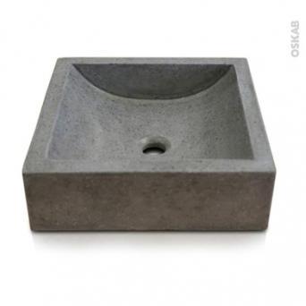 Vasque salle de bain LUDWIG A poser Terrazzo gris béton Vasque salle de bain LUDWIG
